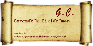 Gercsák Ciklámen névjegykártya